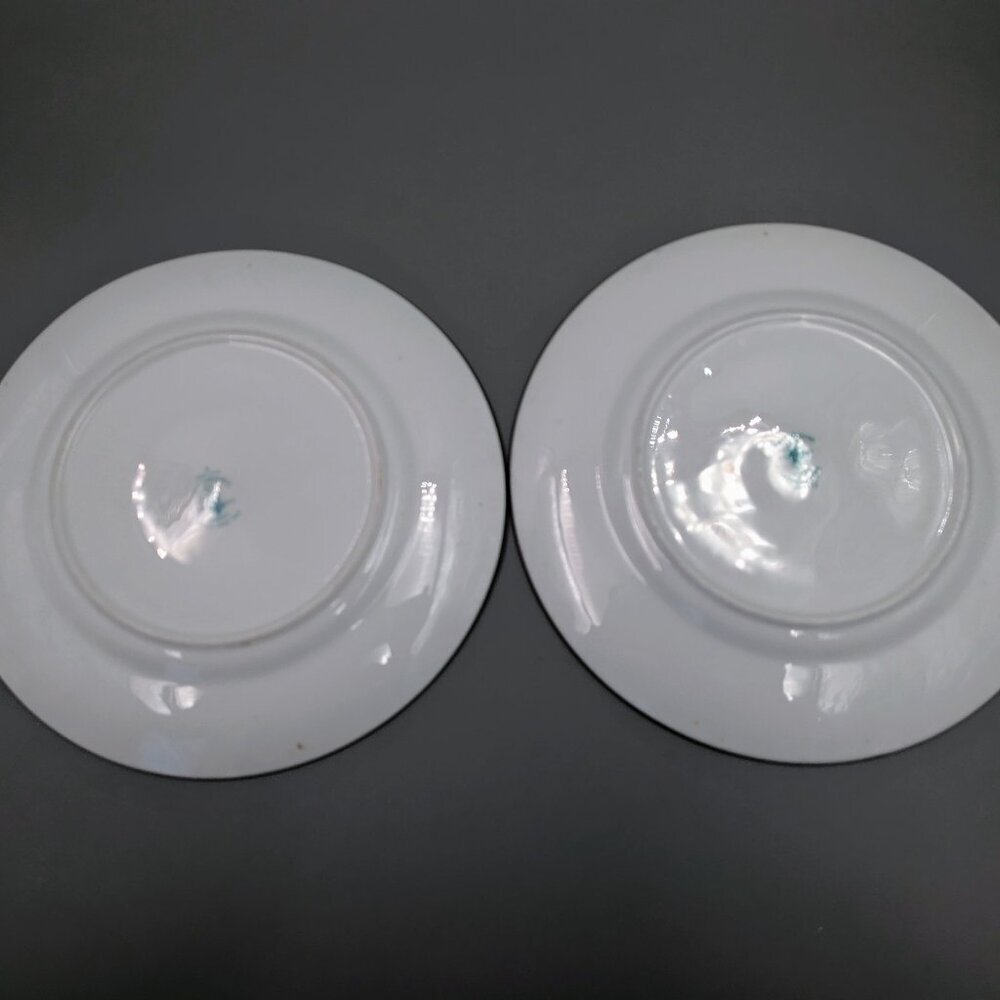 Pair of Vintage Crown Staffordshire 8.25" Lunch Plates - Rose & Pansy Floral - Picture 3 of 8